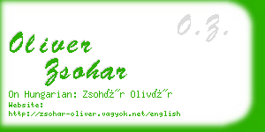 oliver zsohar business card